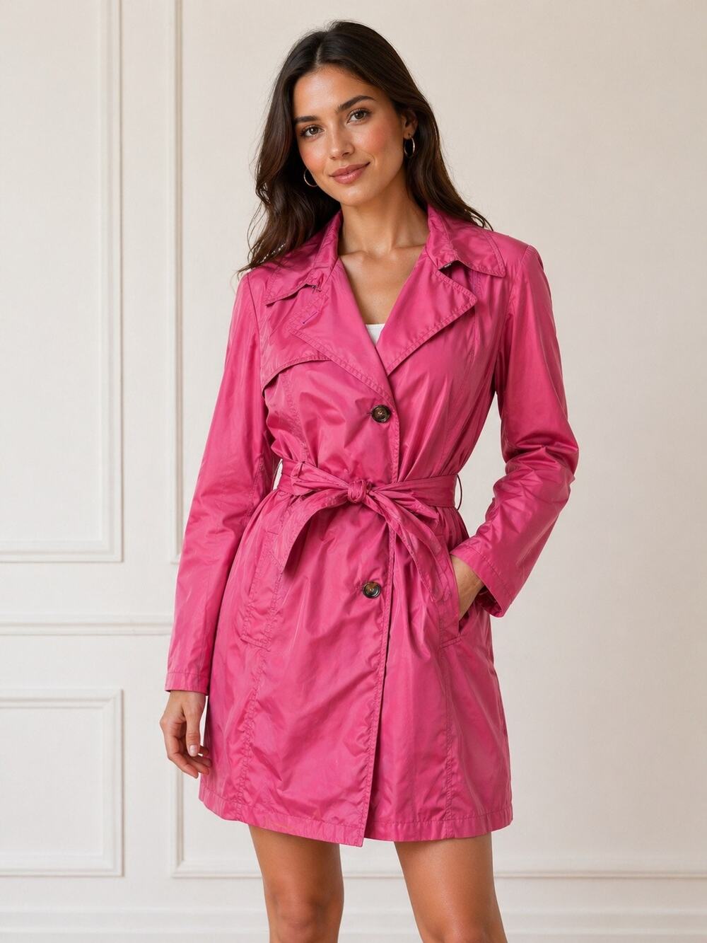 Cinzia Rocca Due Pink Trench Coat